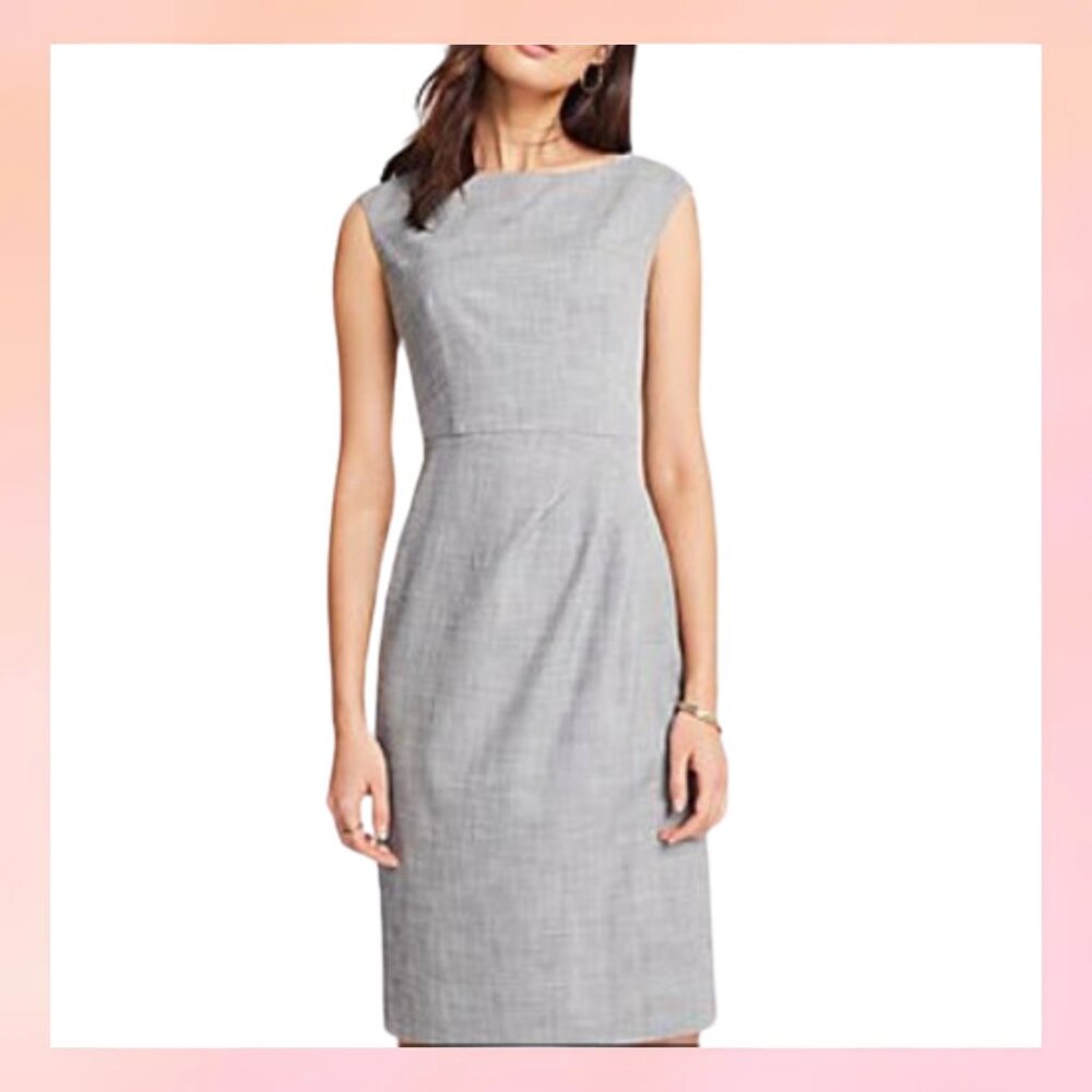 Ann Taylor Gray Sheath Dress
